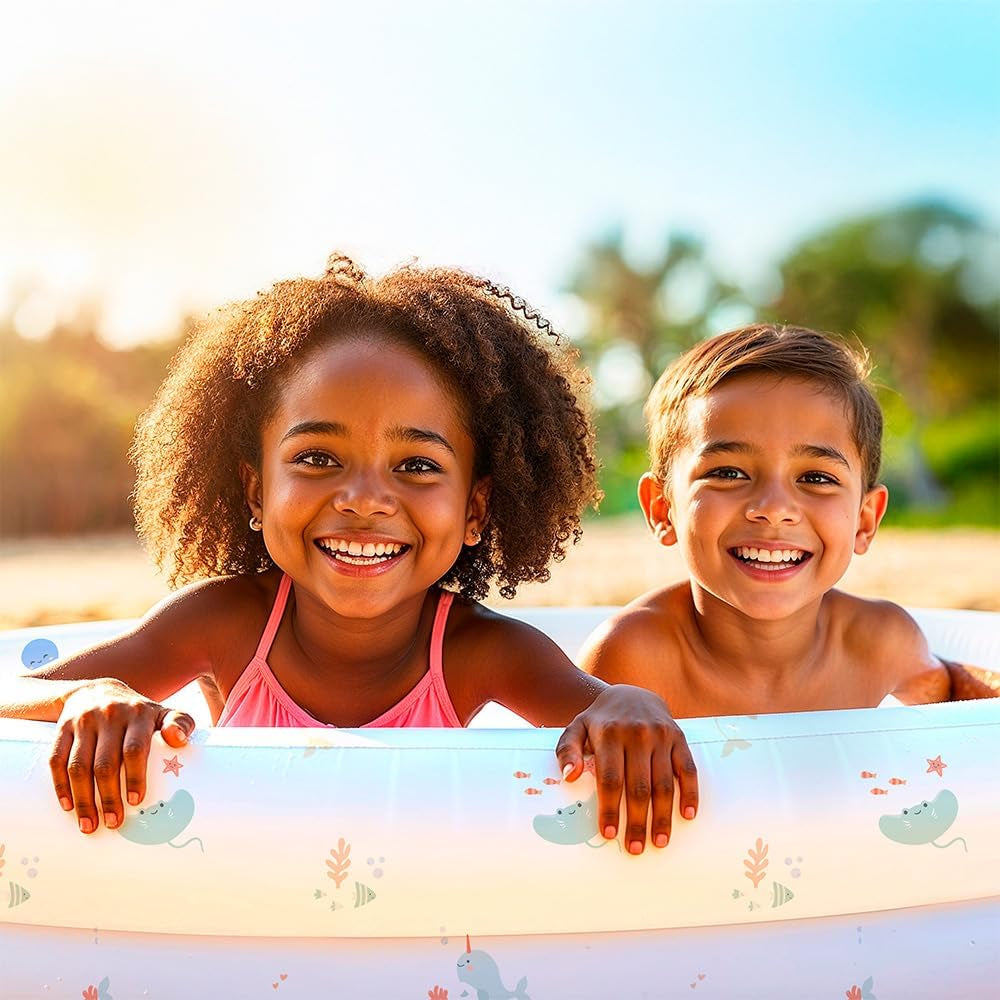 Miniland – Aufblasbares Babybecken 100 cm, kompaktes und sicheres rundes Babybecken