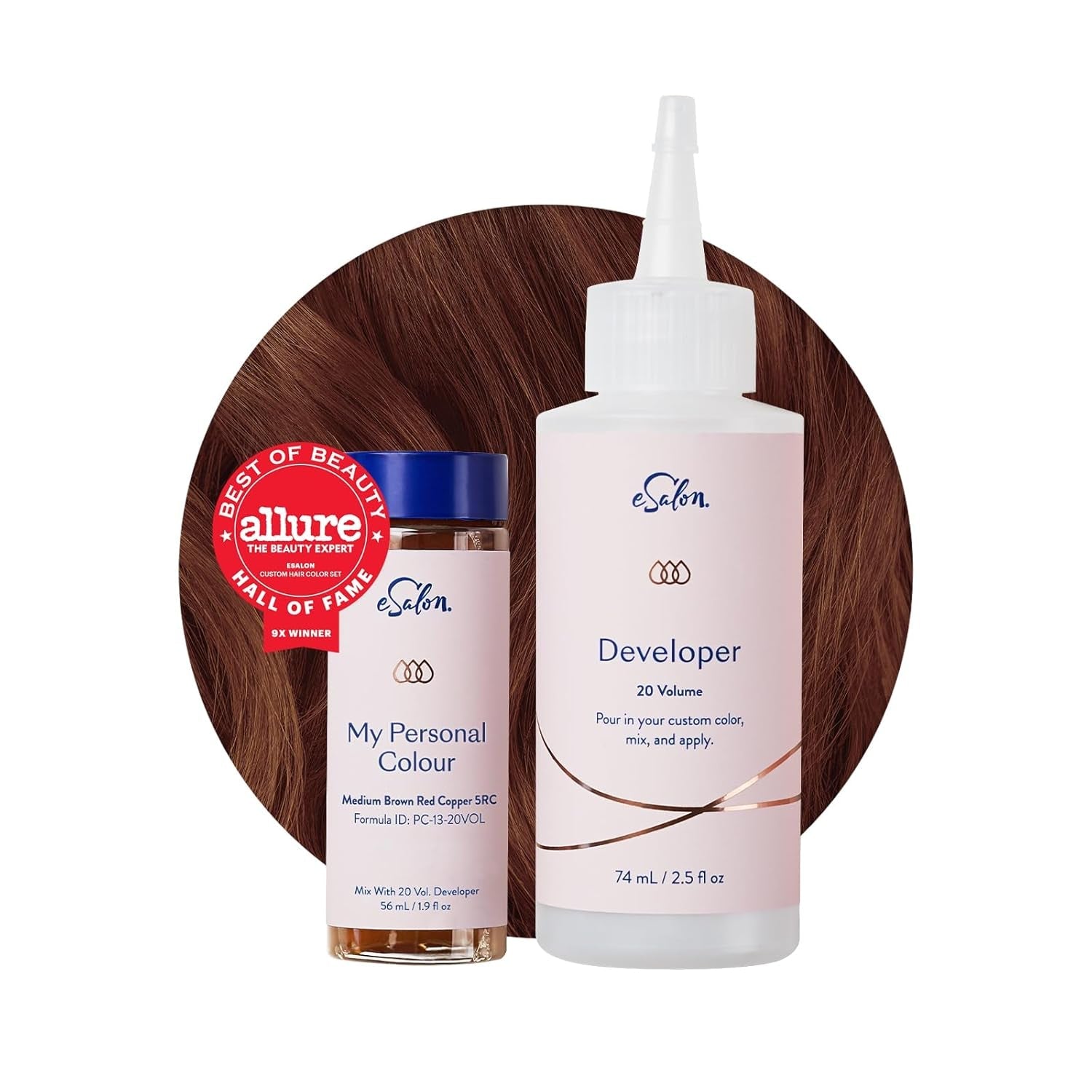 Set colorant permanent pentru păr, 100% acoperire gri, colorare la domiciliu, 0% amoniac vopsele de păr, vopsele de păr multidimensionale, vopsele de păr profesionale Vopsea pentru par Naty Shop Maro mediu roșu cupru 5Rc