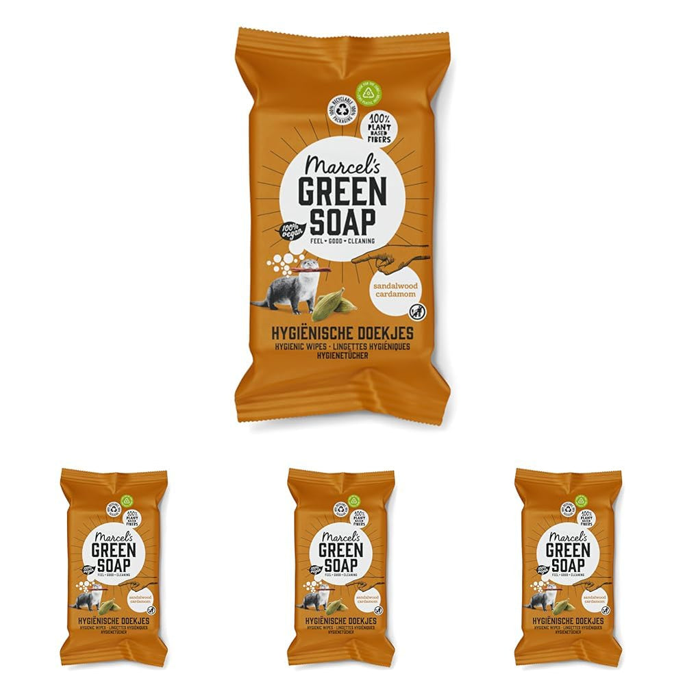 Marcel's Green Soap Handfeuchttücher, 60er-Pack – Vanille und Kirschblüte – auf pflanzlicher Basis – biologisch