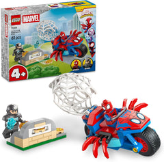 LEGO ǀ Marvel Spidey und Seine Super-Freunde Spidey auf Motorrad vs. Rhino – Superhelden-Spielzeug mit Motorrad und 2 Minifiguren – Geschenk für Jungen ab 4 Jahren und Fans der Serie – 11206