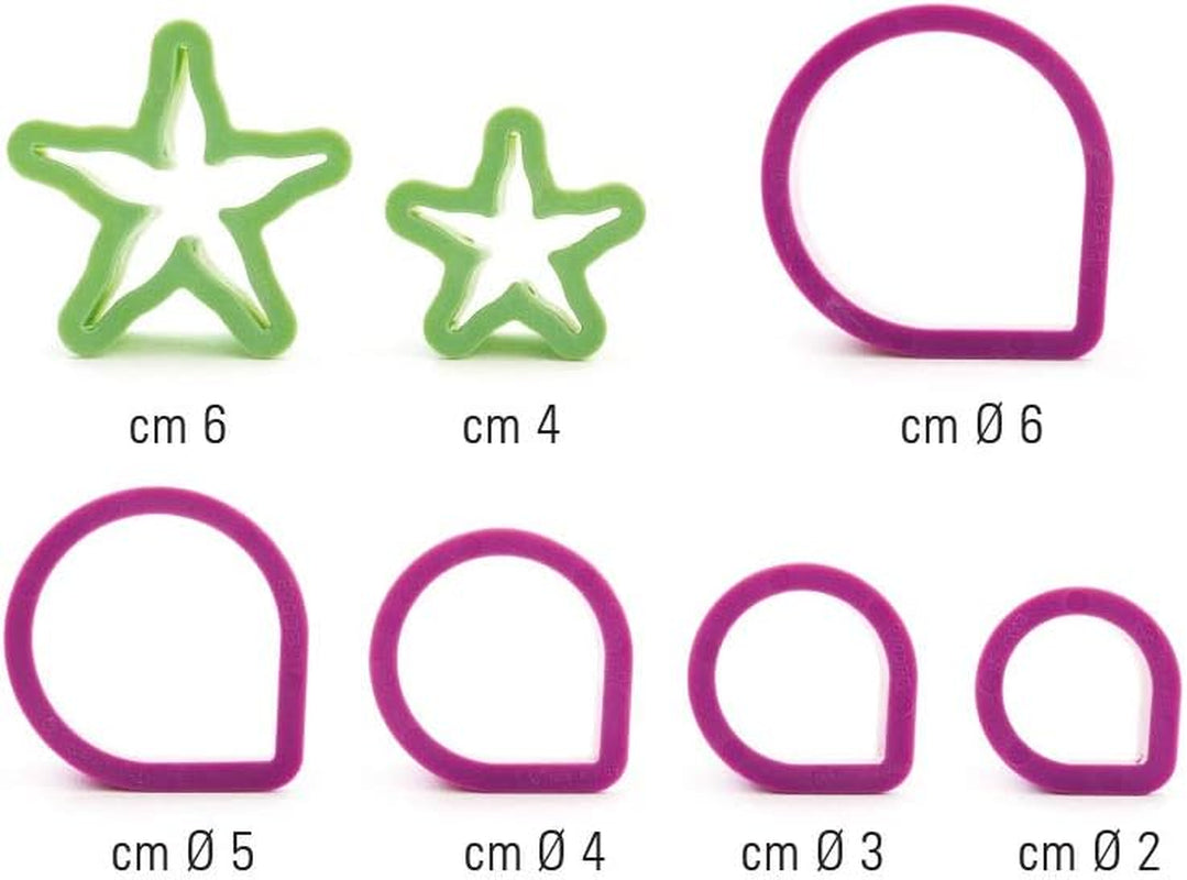 KIT 7 Ausstecher Rosen-Set, Kunststoff, lila, 8,5 x 8,5 x 5 cm