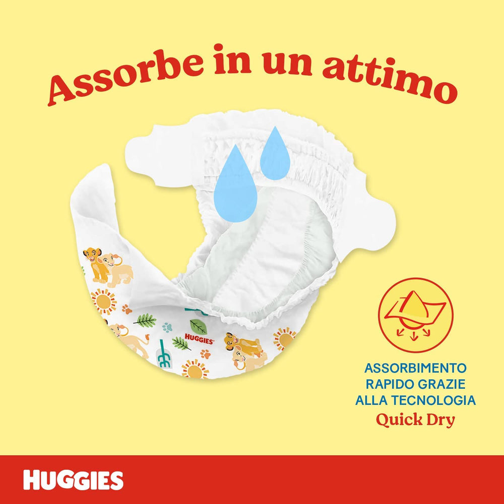 Huggies Unistar Windeln, Größe 4 (7-14 kg), Packung mit 128 Windeln (Basic)