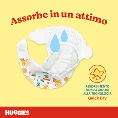Huggies Unistar Windeln, Größe 4 (7-14 kg), Packung mit 128 Windeln (Basic)