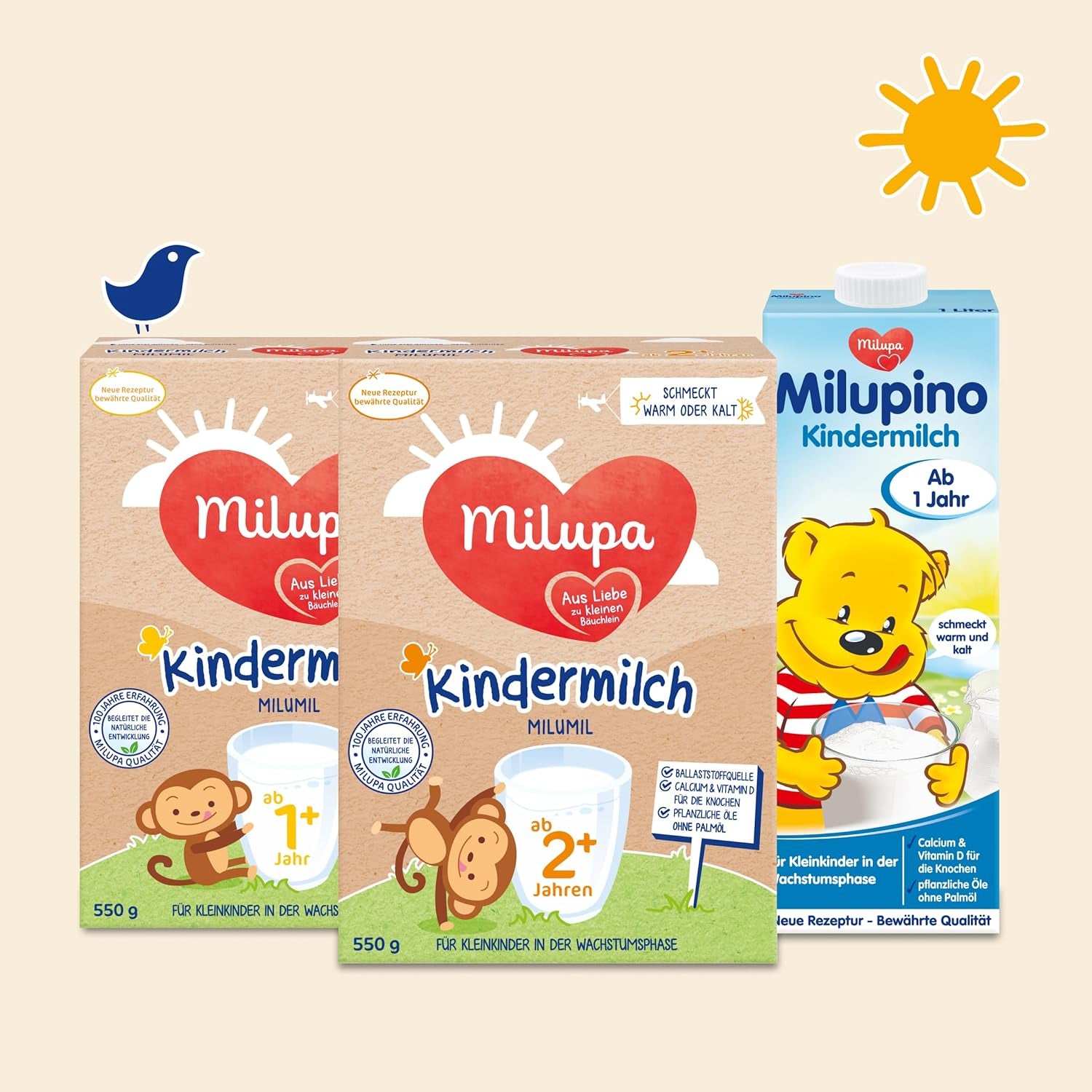 Milupa Milumil Wachstumsmilch 2+ - Ab 1 Jahr - Für Kleinkinder in der Wachstumsphase - 5 x 550 g
