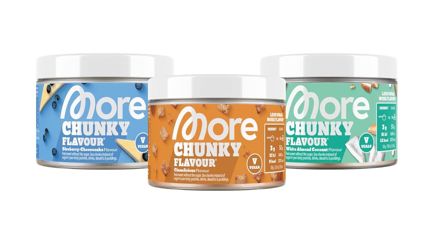 MEHR Chunky Flavour, Blueberry Cheesecake, Aromapulver zum Süßen mit Inulin und Laktase, 150 Gramm Süßstoffe Naty Shop