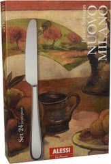 Alessi 5180S24M Nuovo Milano Monobloc Besteckset 24-teilig, polierter Edelstahl 18/10, Küche Naty Shop