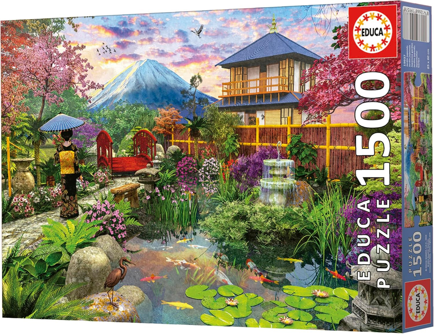Educa - Puzzle mit 1500 Teilen für Erwachsene | Der japanische Garten. Abmessungen: 85 x 60 cm. Inklusive Fixpuzzle-Puzzlekleber. Seit 14 Jahren (19937) Puzzle Naty Shop