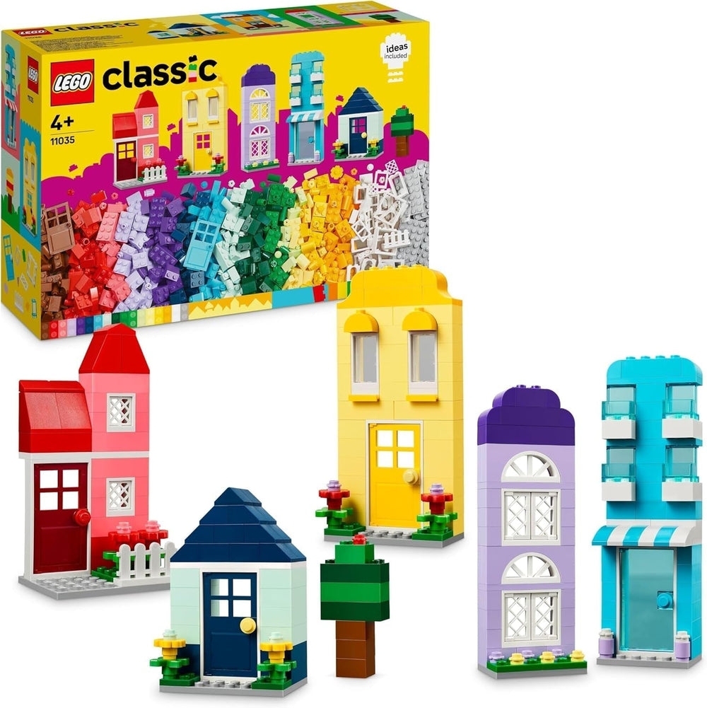 LEGO Classic Creative Houses Bausteine-Set für Kinder 850 Steine Bauspielzeug Hausbauspielzeug mit Zubehör Geschenk für Jungen und Mädchen ab 4 Jahren 11035 Bausets Besuchen Sie den LEGO-Store Single