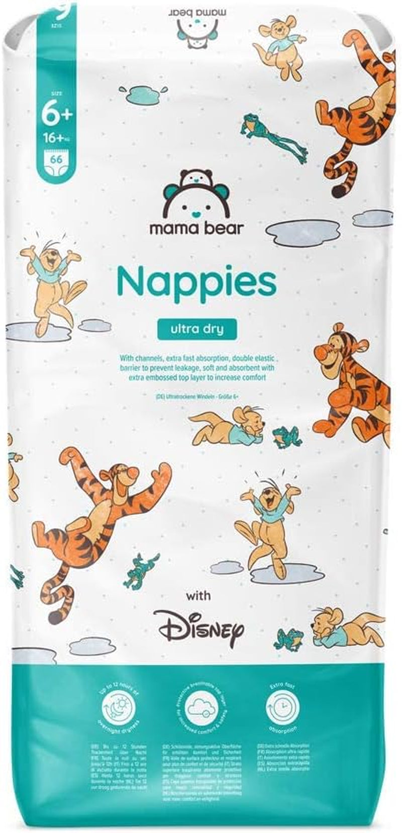 Amazon-Marke: Mama Bear Disney Ultra Dry Windeln, Größe 3 (4–9 kg) – Monatsbox, Weiß, 172 Stück (2 Packungen mit 86 Stück)
