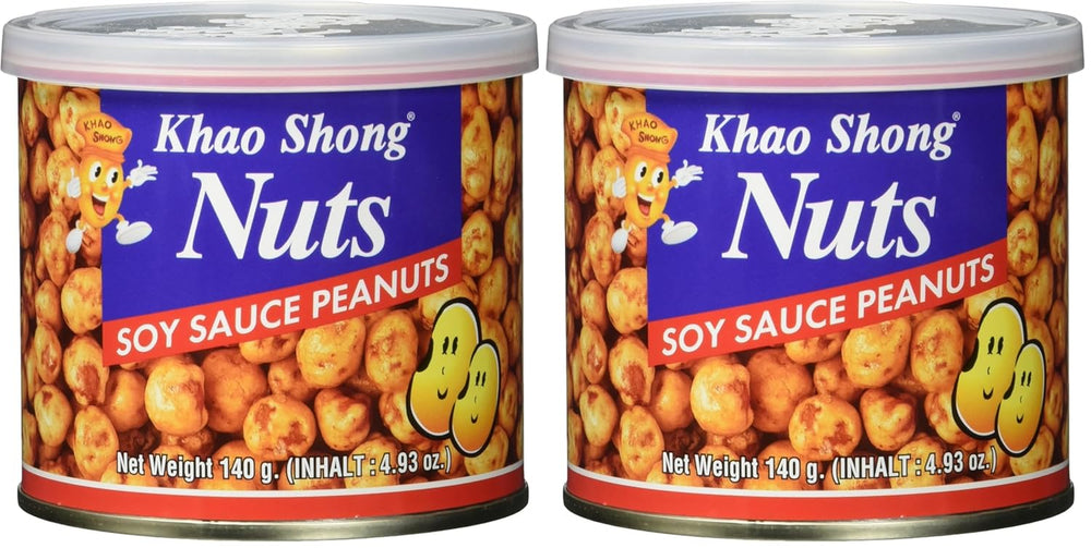 Khao Shong Gebratene grüne Erbsen mit Wasabi, knusprige Erbsen in würzigem Teig, eine fettarme Alternative zu Nüssen, mittelscharf, 1 140-g-Dose | 140 g (1 Packung)