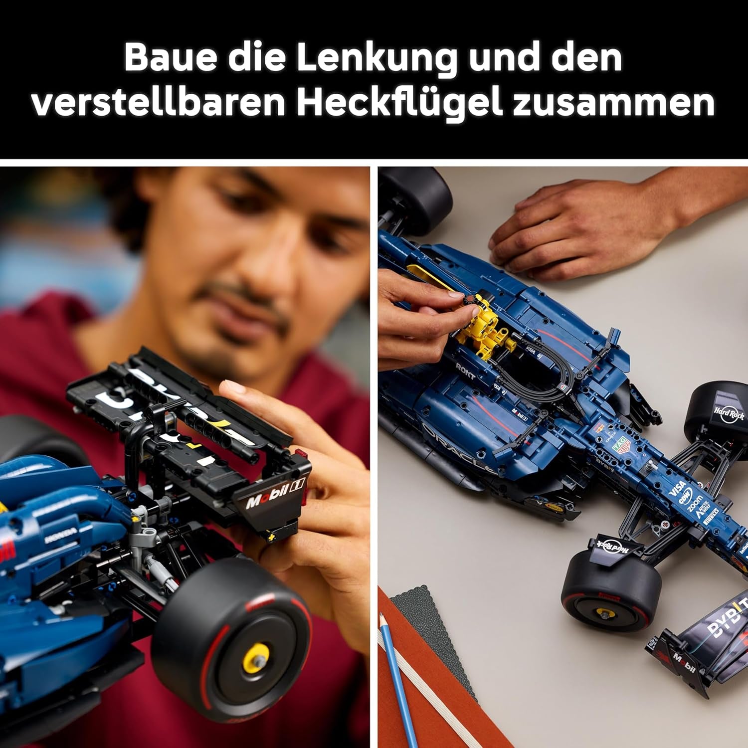 LEGO Technic Oracle Red Bull Racing RB20 F1 Rennauto Modell - Formel 1 Bauset zum Sammeln - V6-Motor, Getriebe, Lenkung & DRS im Maßstab 1:8 - Giftidee für Erwachsene & Teenager 42206