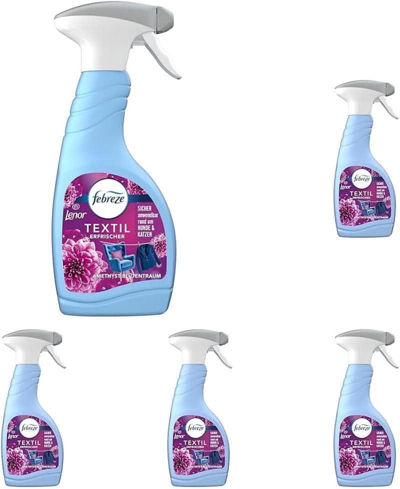 Febreze Textilwaschmittel Lenor Amethyst Floral Dream, blau, 500 ml Waschmittel Naty Shop Set 5 x 500 ml