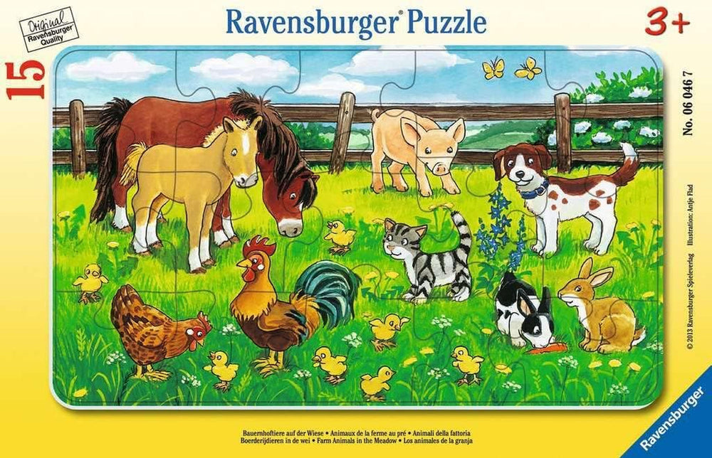 Ravensburger Puzzle für Kinder – 06046 Bauernhoftiere auf der Wiese – 15-teiliges gerahmtes Puzzle für Kinder ab 3 Jahren. Puzzle Naty Shop Standardtitel