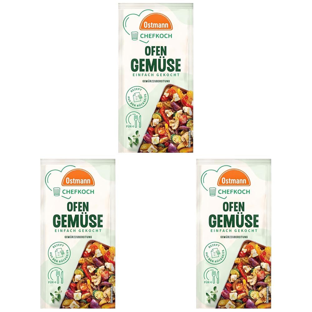Ostmann Gewürze x Chefkoch - Ofengemüse Gewürzzubereitung | Abgestimmt auf 4 Portionen | Inklusive Schritt-für-Schritt-Rezept und Mengenangaben | 14 g im Beutel