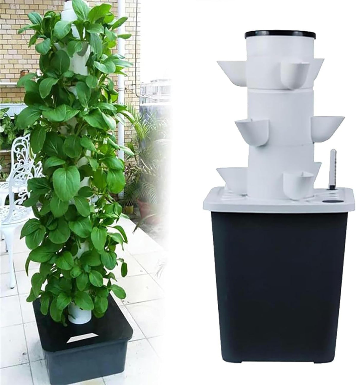 Turn hidroponic cu 30 de capsule, sistem de creștere hidroponică, kit de creștere aeroponică pentru ierburi, fructe și legume cu pompă de umidificare, adaptor, ghivece din plasă, temporizator pentru ierburi, fructe și legume
