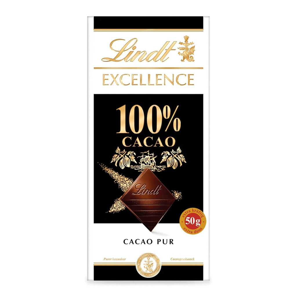 Lindt EXCELLENCE 100 % cacao - ciocolată neagră, 50 grame Bomboane de Ciocolata Naty Shop Default Title