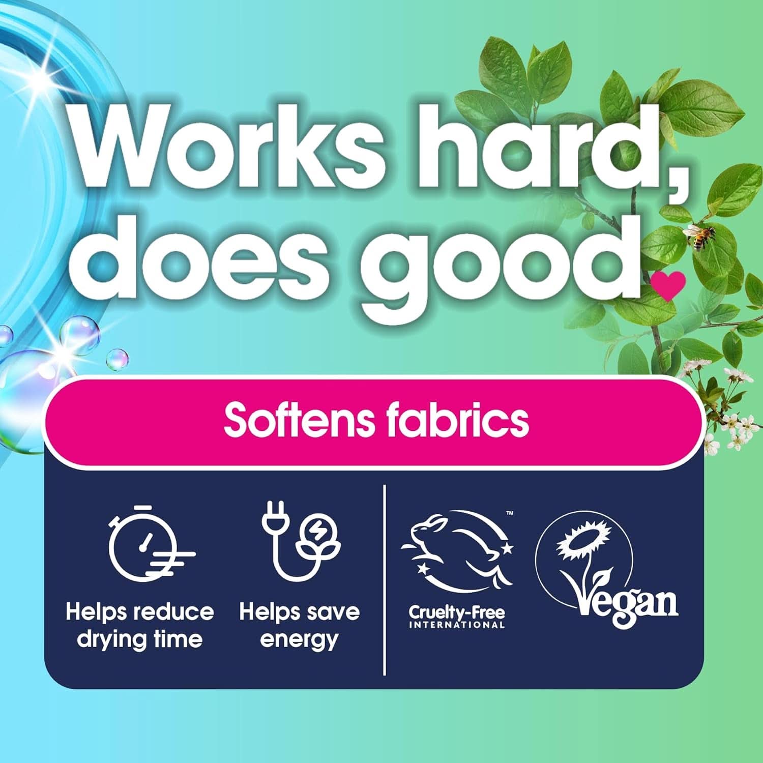 Trocknerbälle aus neuem, weicherem Material mit variablem Design. Enthält 2 Waschmittel von Naty Shop