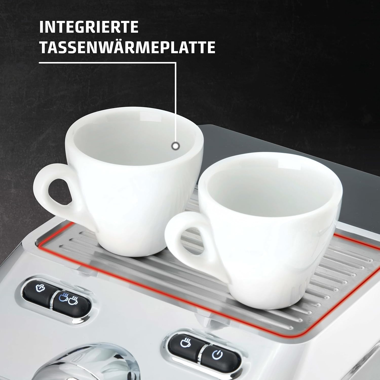 Caso Espresso Gourmet - Espressor portafiltru din oțel inoxidabil, pompă Ulka puternică de 19 bari, cu spumator de lapte, pentru cafea măcinată sau capsule de cafea ESE, pentru 2 cești, cu încălzitor de cești