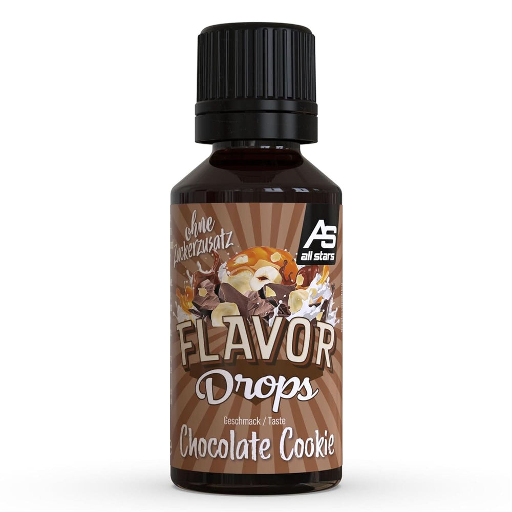 ALL STARS Flavour Drops, aromatisierte Drops ohne Zuckerzusatz und ohne Kalorien – Süße und Geschmack für Lebensmittel, 30 ml Süßstoffe Naty Shop Schokoladenkuchen 30 ml