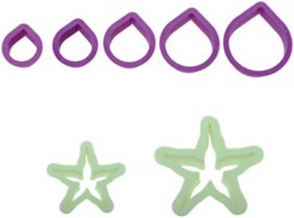 KIT 7 Ausstecher Rosen-Set, Kunststoff, lila, 8,5 x 8,5 x 5 cm