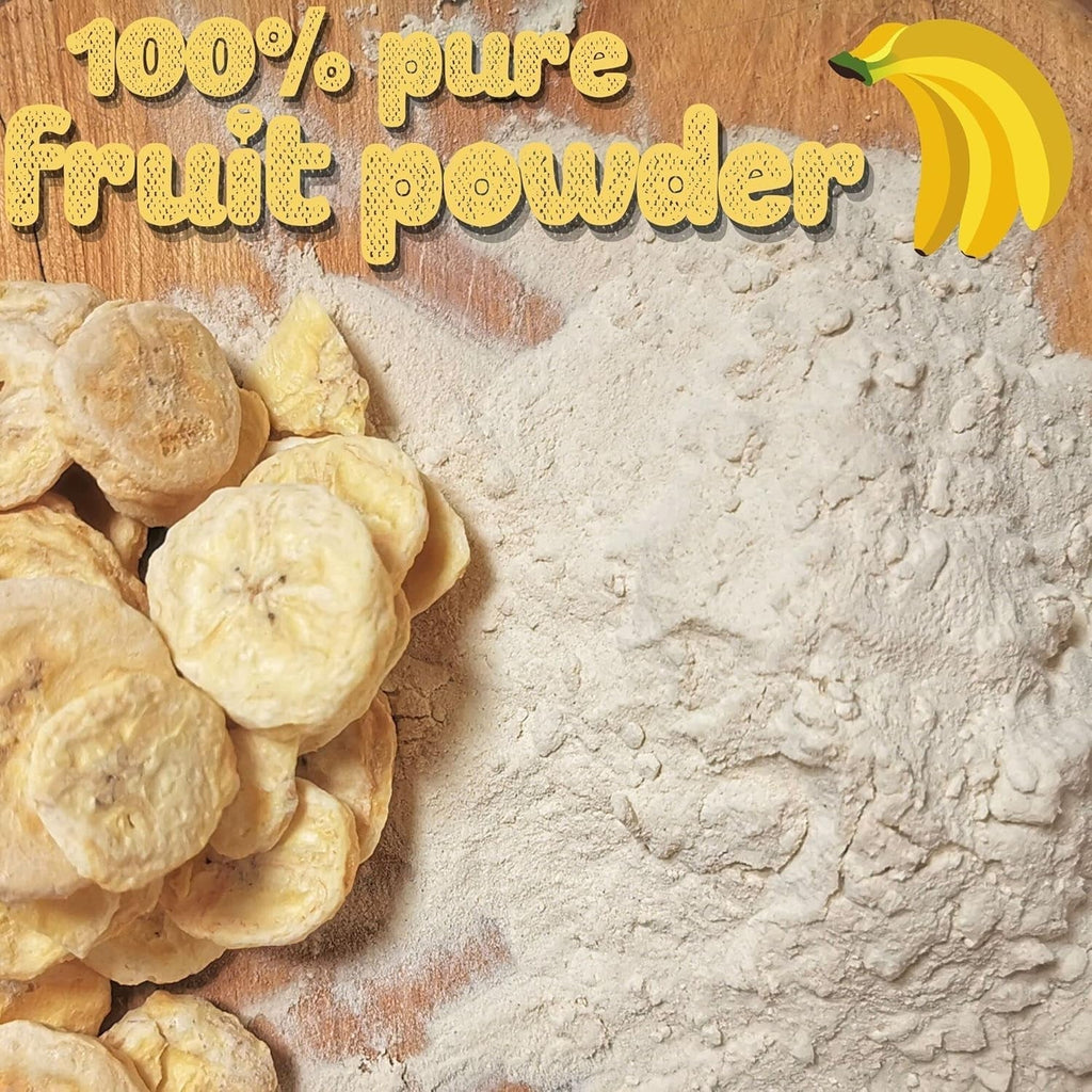Banane liofilizate în pulbere | XL 300g Pudră de fructe Pudră de banane liofilizate | Pentru smoothie, coacere, tort | Banană liofilizată | Fructe liofilizate | Pudră de banane ZingyZoo Produse deshidratate Naty Shop