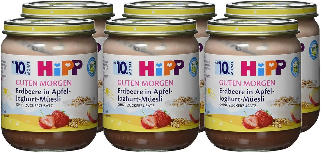 Muesli Hipp cu căpșuni și iaurt de mere, pachet de 6 X 160 grame Mama si Copilul Naty Shop
