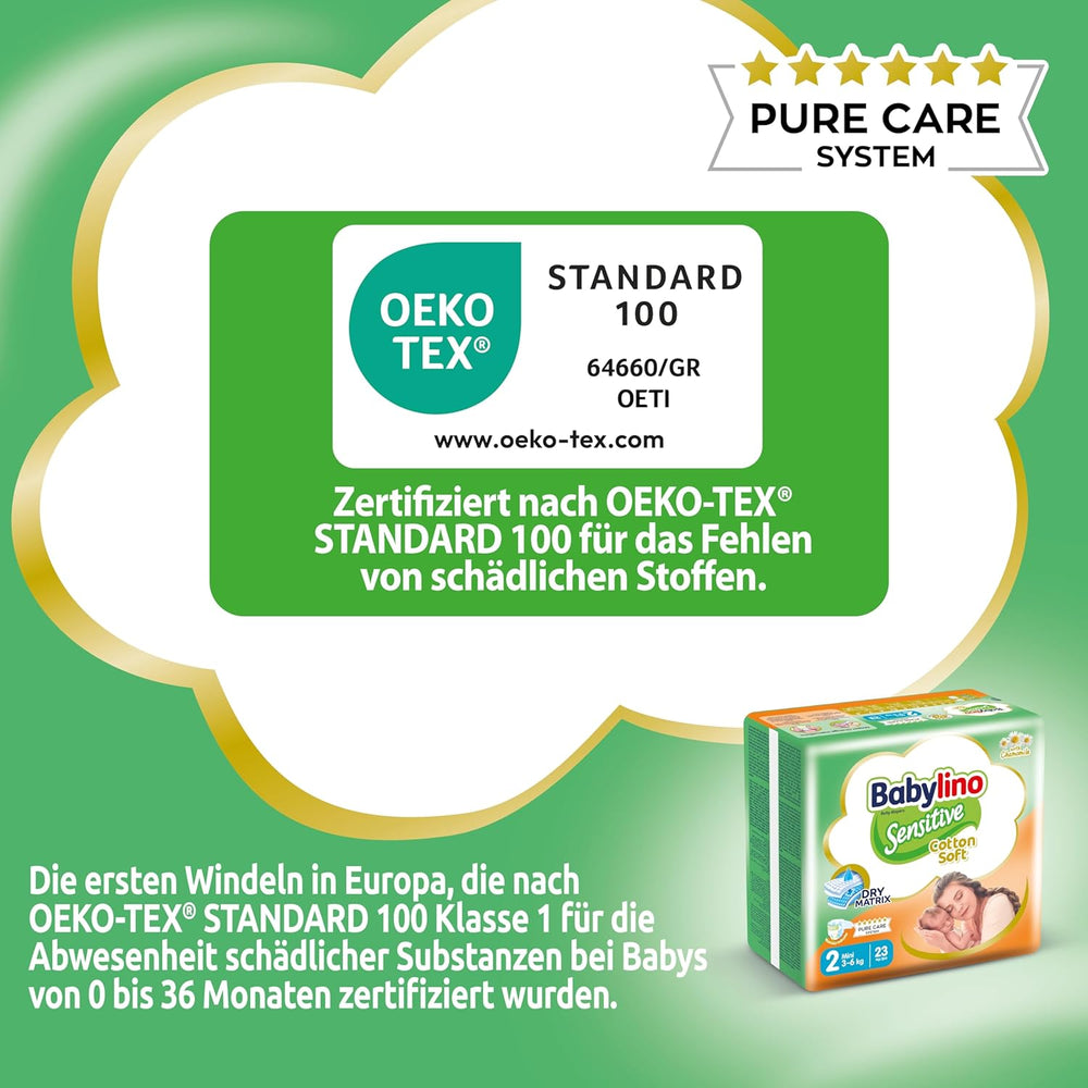 Windeln für empfindliche Babys, Größe 2, Mini (3-6 kg), 192 Windeln