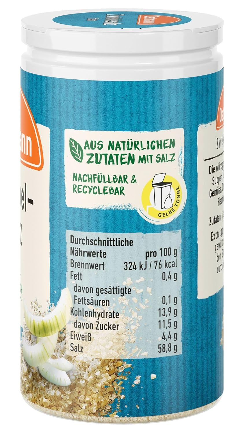 Ostmann Gewürze - Zwiebelsalz | Nachfüllbare & recycelbare Verpackung | 60 g in der Streudose