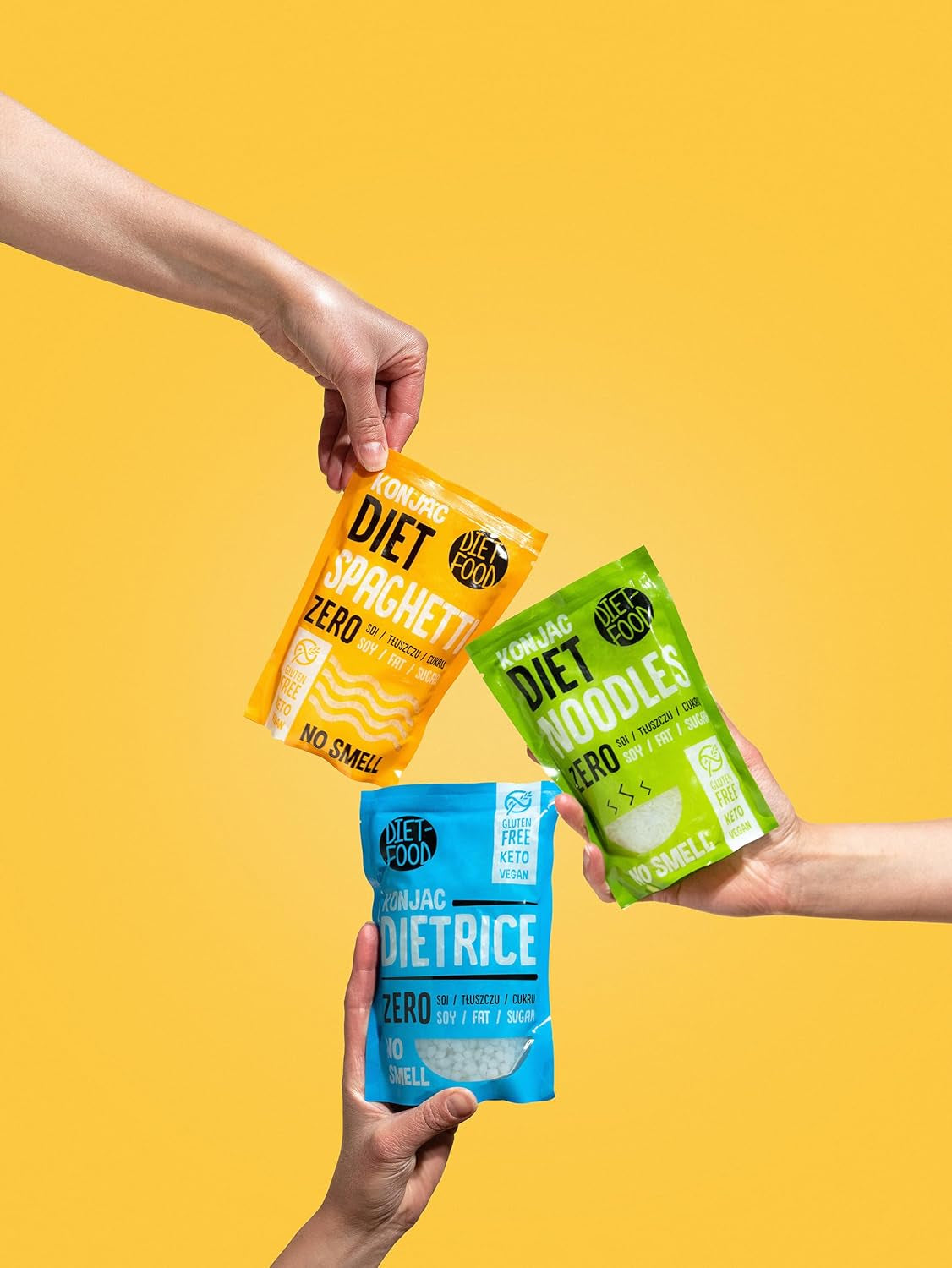 DIET-FOOD Instant-Shirataki-Konjac-Reis, kohlenhydratarm, kalorienarm, vegan, fettfrei, sojafrei, glutenfrei, Keto-freundlich, schlankmachende Reisnudeln, 200 Gramm