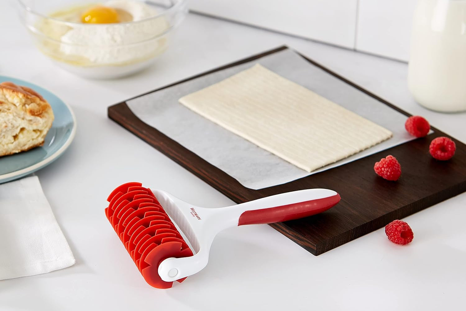 Westmark Gitterroller, Länge: 19,5 cm, Kunststoff, Weiß/Rot, 32182270