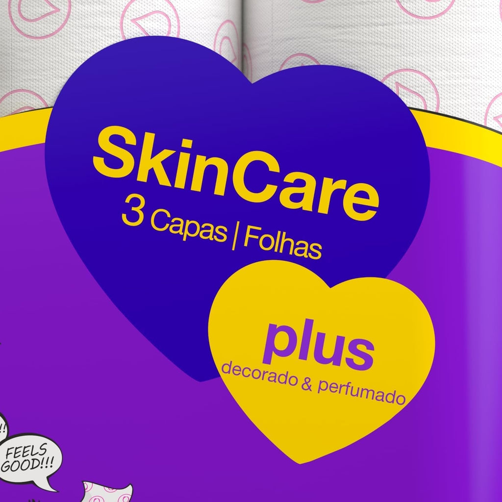 Renova - Hârtie igienică Skin Care Plus, Decorată, Parfumată - 12 role (Hârtie igienică)