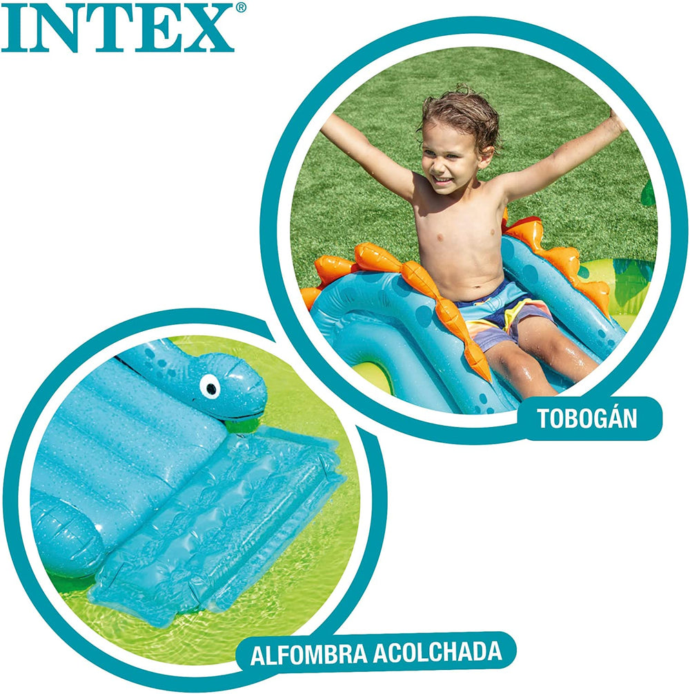 Intex 57166NP aufblasbarer Spielplatz mit kleinen Dinosauriern, mehrfarbig