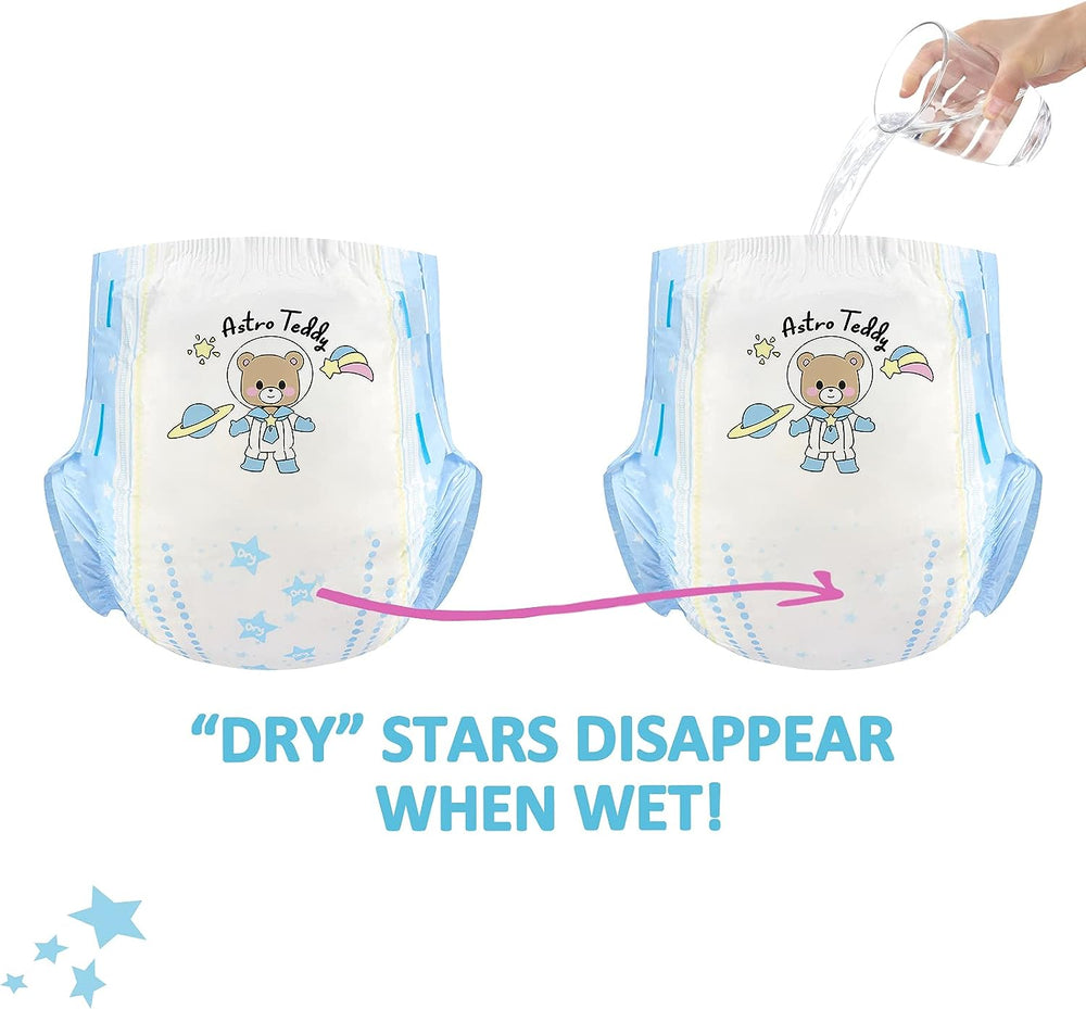 Bedruckte Windeln für Erwachsene, 5500–5800 ml, 2er-Pack, 3 Drucke, zufällige Auswahl – Astro Babies (L)