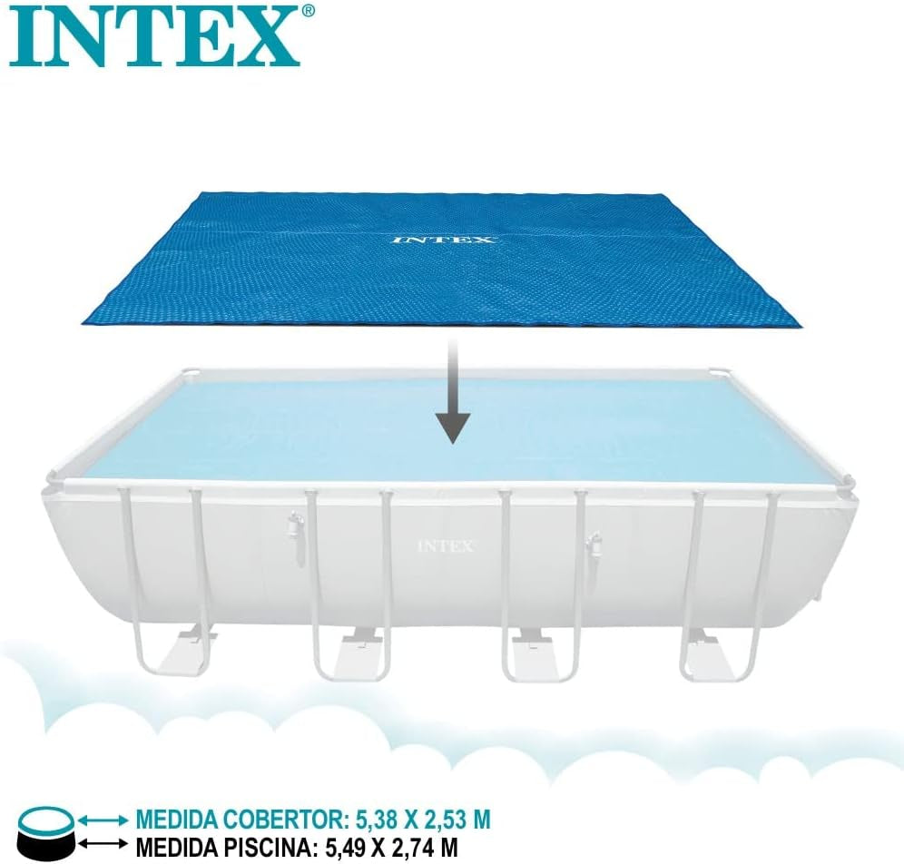 Intex Ultra Frame rechteckiger Matratzenbezug, 549 x 274 cm, 160 Mikron Dicke, Herstellungsmaße: 538 x 253 cm, 28016, Blau