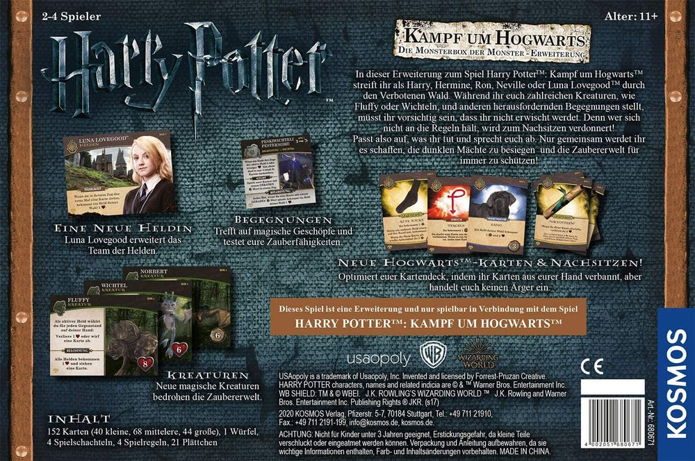 Kosmos 680671 Harry Potter Battle for Hogwarts Erweiterung – Monster Box – Harry Potter Battle for Hogwarts Spielerweiterung für 2–4 Spieler ab 11 Jahren