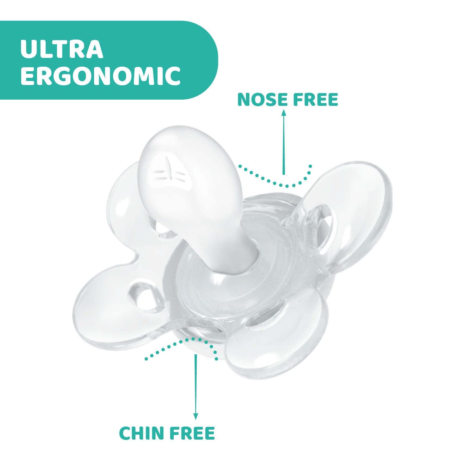 Chicco PhysioForma Comfort Suzetă 6-16 Luni, 1 Bucată, Suzetă cu Tetină din Silicon, Susține Respirația Fiziologică și Promovează Dezvoltarea Orală Corectă, Albastră