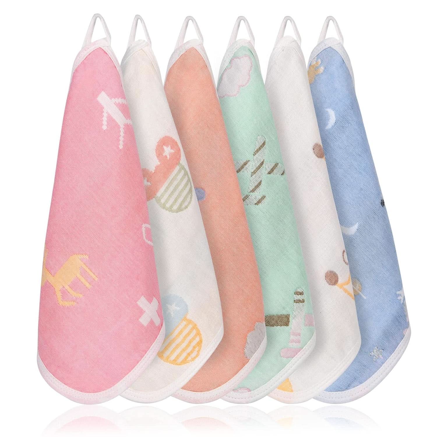 Baby-Musselin-Handtücher, Packung mit 8 saugfähigen Handtüchern aus Bio-Baumwolle, 25 x 25 cm. Mutter und Baby Naty Shop