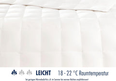 Irisette Nora Daunendecke Leichte Sommerdecke mit 100 % Baumwollbezug, 100 % Daunenfüllung der Klasse I, 135 x 200 cm, Öko-Tex-zertifiziert, hergestellt nach dem deutschen Qualitätsstandard Steppdecken und Bettdecken Naty Shop