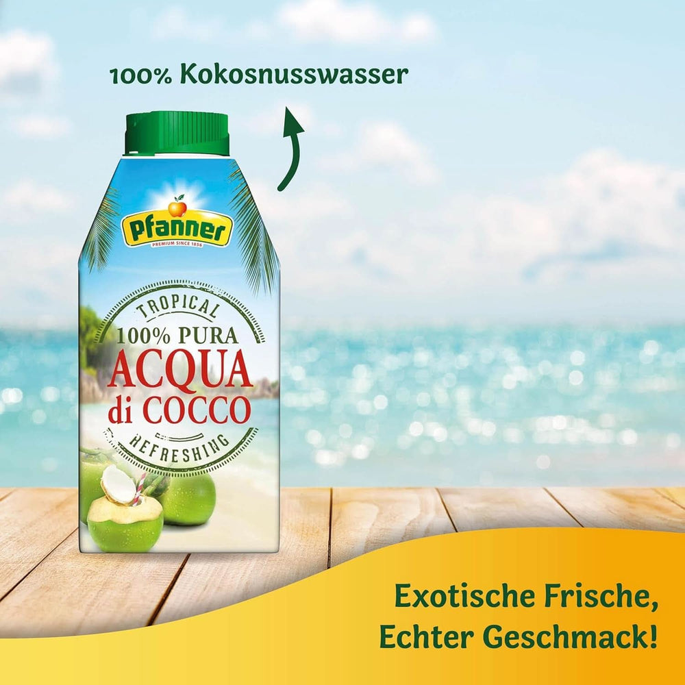 Pfanner Kokoswasser Drink (8 x 500 ml) – Kokoswasser ohne Zucker Naty Shop