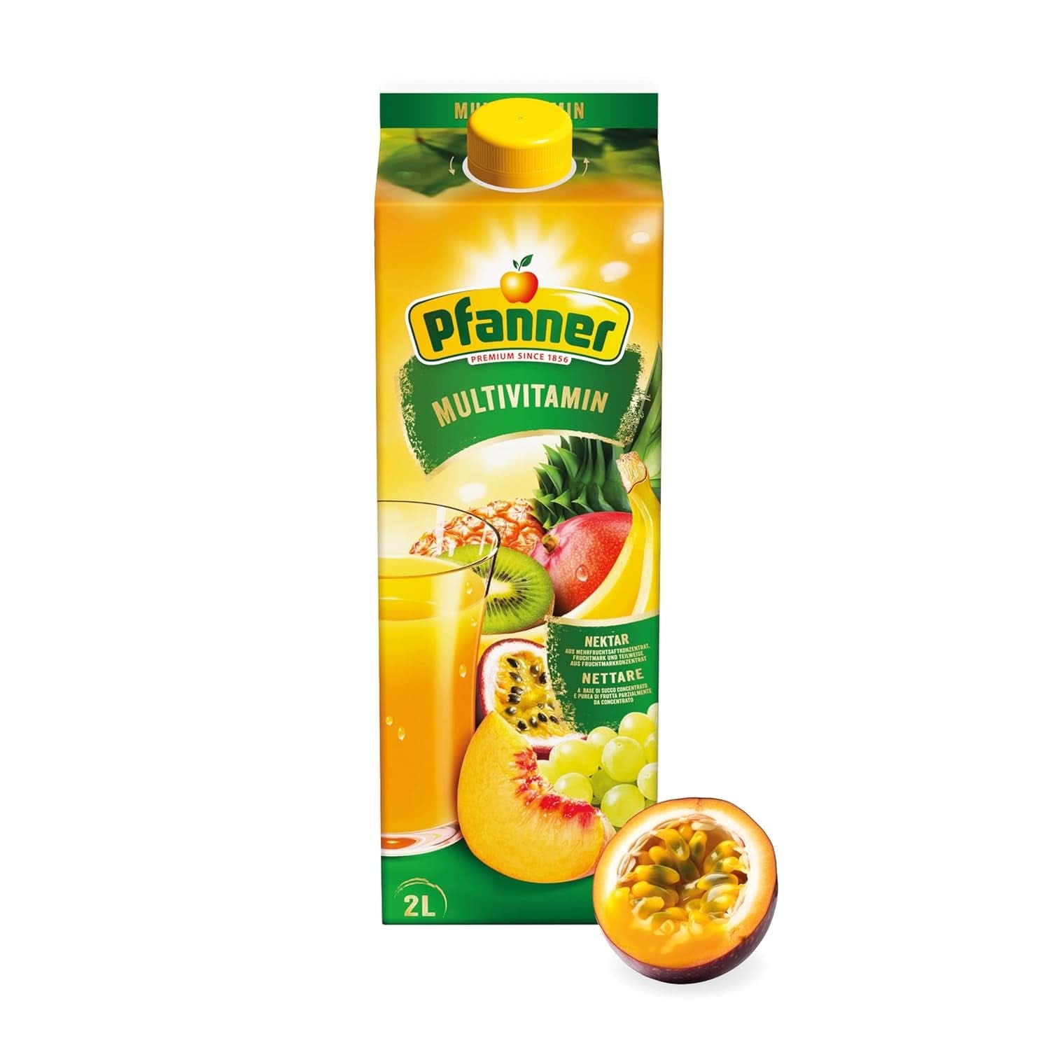 Pfanner 100 % naturtrüber Apfelsaft (1 x 2 Liter) – Direkt gepresste Äpfel – Fruchtsaft ohne Zuckerzusatz Alkoholfreie Getränke Naty Shop 1 Liter Multivitamin