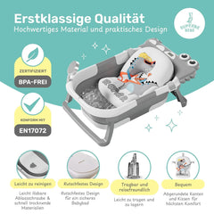 Faltbare Babybadewanne mit Badekissen und integriertem Thermometer Mutter und Kind Naty Shop