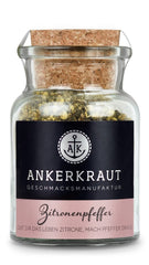 Ankerkraut Zitronenpfeffer, 85g im Korkglas, Pfeffer-Mischung Citrus Frische-Kick, Einfach Kochen mit Gesmack & Aroma