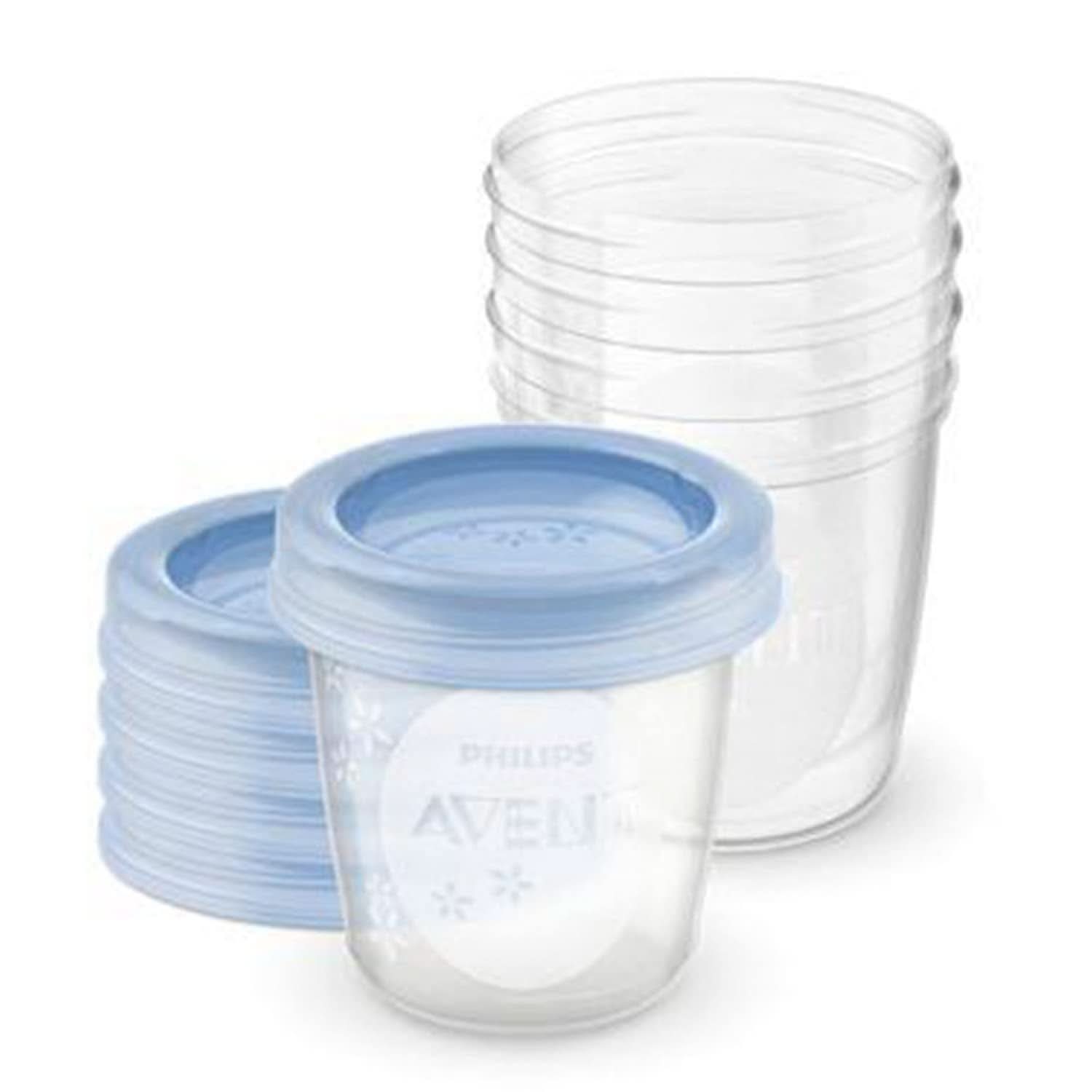 Philips AVENT SCF619/05 Aufbewahrungsbecher für Muttermilch, Becher inklusive Deckel, Zubehör für Lebensmittel und Stillen, Bebe Naty Shop