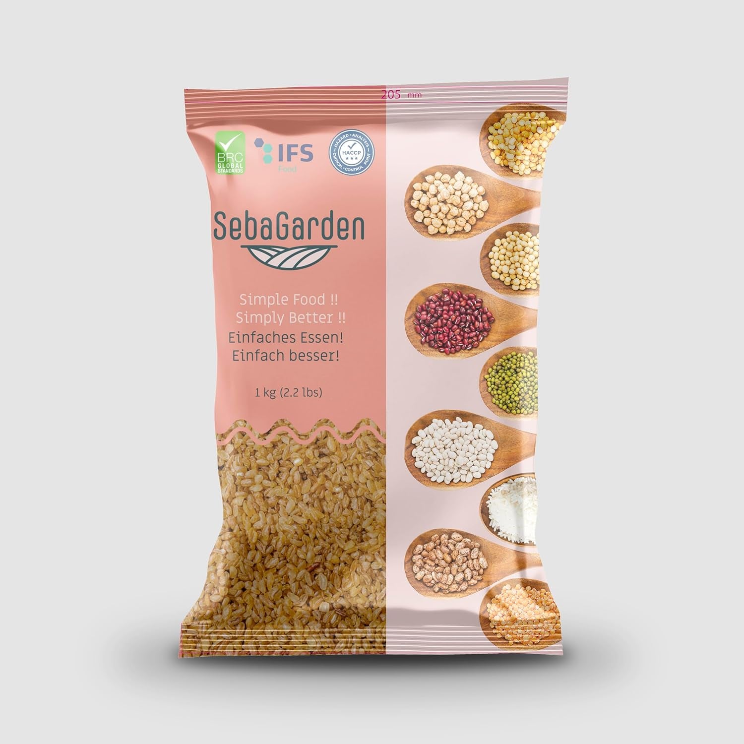 Seba Garden Feiner Weizenbulgur 1 kg – authentischer türkischer gemahlener und vorgekochter Bulgur, ganz natürlich, vegan, reich an Ballaststoffen, ideal für Taboulé, Suppen und Pilaw