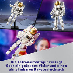LEGO Creator 3-in-1-Weltraumastronaut-Spielzeug, Hunde- und Raumschiff-Modellbausatz für Kinder, Kindergartendekorationen, kreatives Geschenk für Jungen und Mädchen ab 9 Jahren 31152 Bausets Besuchen Sie den LEGO-Store