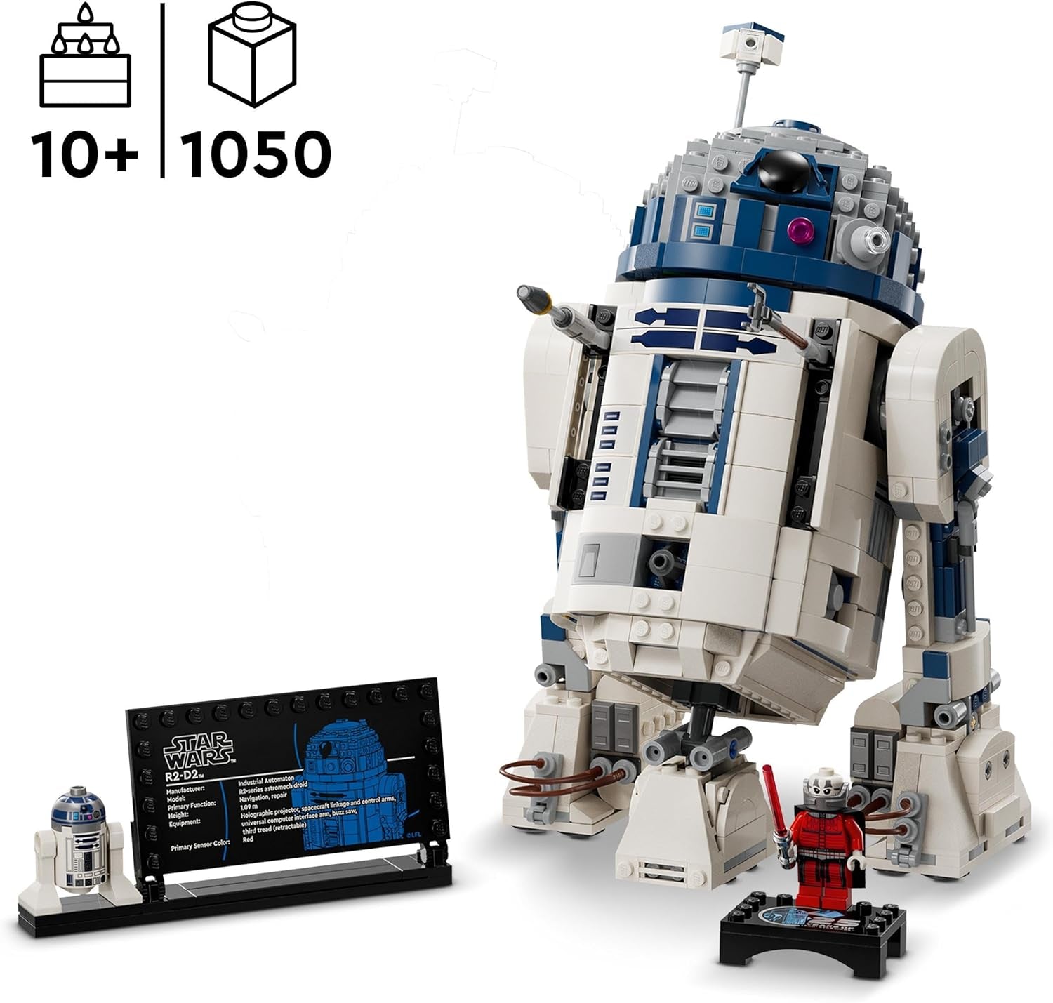 LEGO Star Wars R2-D2-Modellset für Kinder, Jungen und Mädchen, baubare Droidenfigur mit Darth Malek-Minifigur zum 25-jährigen Jubiläum und Dekorationsplatte, Sammlungsgeschenkidee 75379 Bausets Besuchen Sie den LEGO-Store