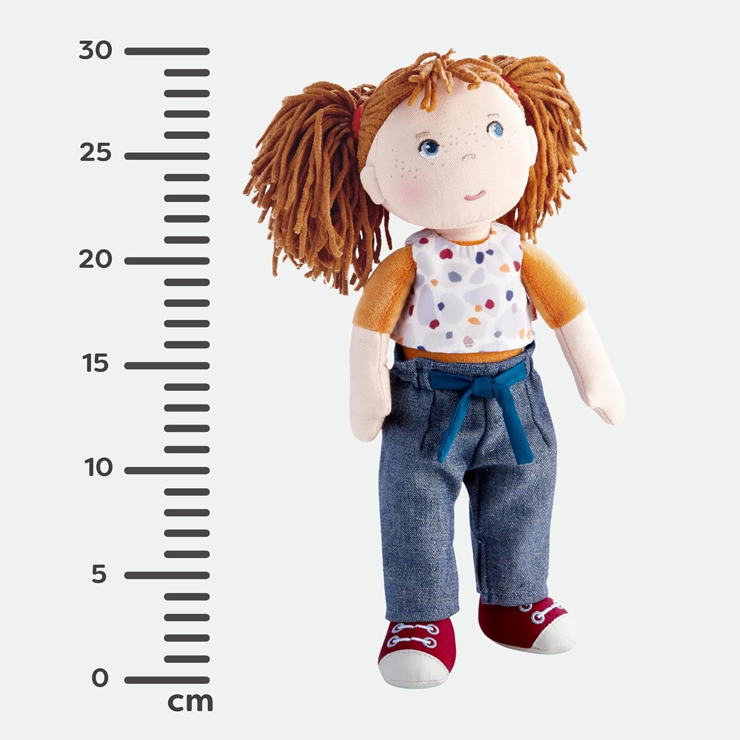 Păpușa HABA Malou - păpușă moale de 30 cm înălțime pentru joacă și îmbrățișare - Materiale moi și lavabile - Alternativă ideală la păpușile de pluș - Potrivită pentru copii de la 1,5 ani - 2010818001