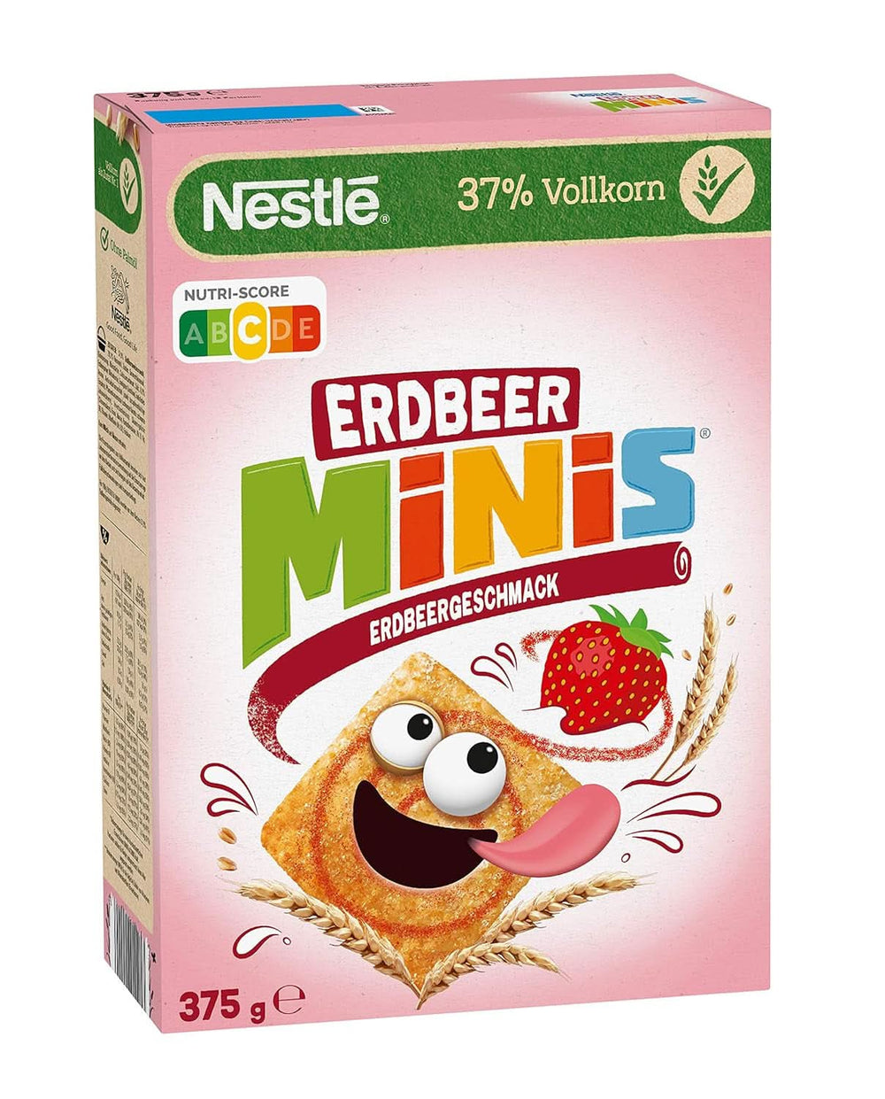 NESTLE Strawberry Minis, cereale cu aromă de căpșuni și făină integrală, set 7 x 375 grame Cereale Naty Shop