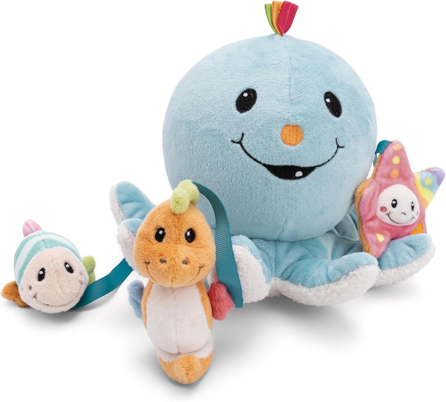 Jucărie de baie Octily 18x14cm incl. 3 figurine în cutie cadou 23.5x17x13.5cm albastru - jucărie cu elemente de prindere - jucărie pentru copii pentru baie pentru prindere și joacă Jucarii Bebe Naty Shop