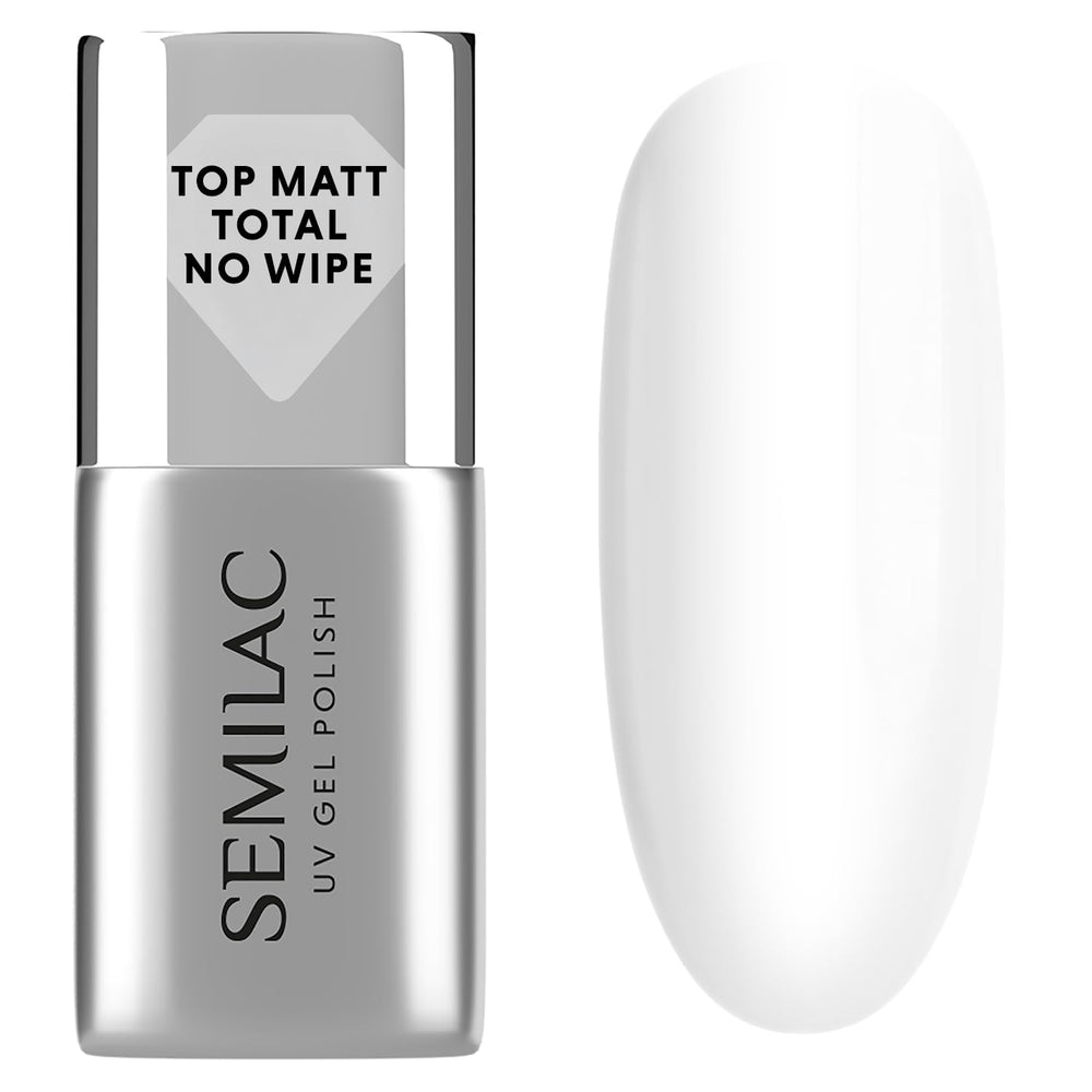 Semilac Top Coat Nagellack 7 ml, innovativ, UV/LED, Hybrid-Nagellack, glänzendes Finish, schützt, transparent